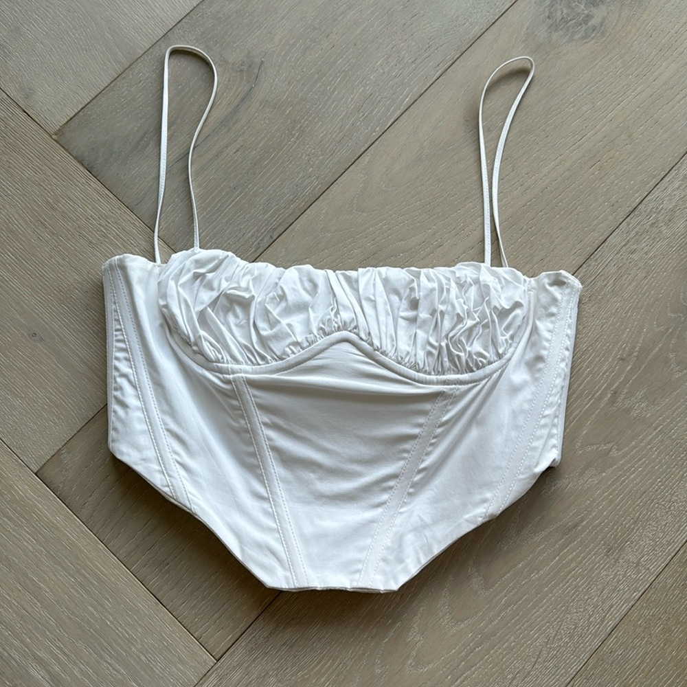 House of CB White Crop Top